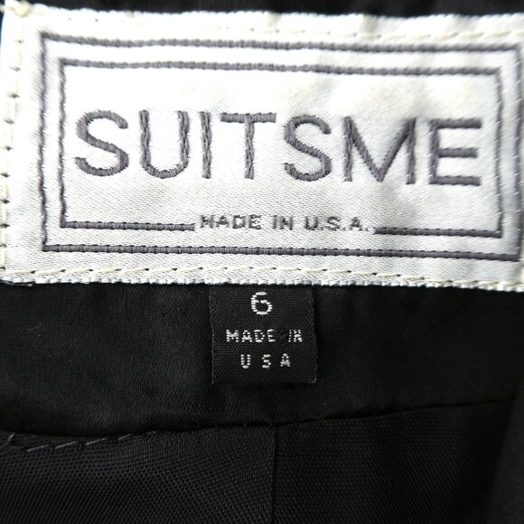 Vintage Tuxedo Blazer Black Suitsme Liquid Satin Lapel Flaps Buttons USA 6 Small - Picture 5 of 7